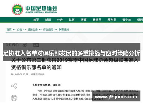 足协准入名单对俱乐部发展的多重挑战与应对策略分析